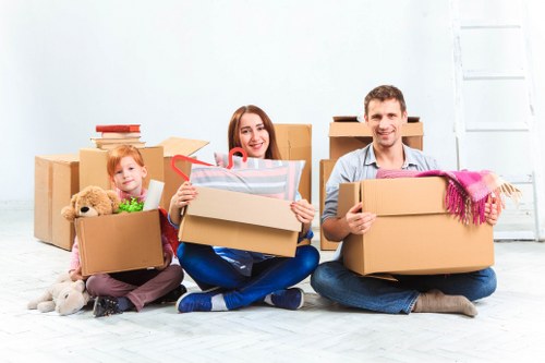 Packing boxes prepared for a home move in Wimbledon