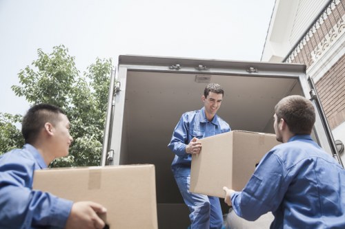 Removal truck used for a business relocation near Wimbledon